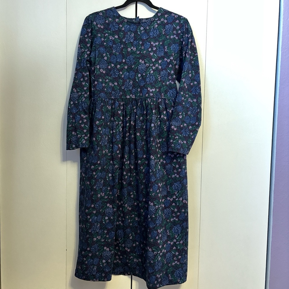 Vintage Laura Ashley Purple and Green Floral Midi Dress - Picture 2 of 7